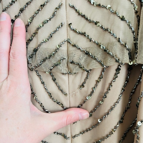 Adrianna Papell Nude Beaded Short Dress - Picture 9 of 9